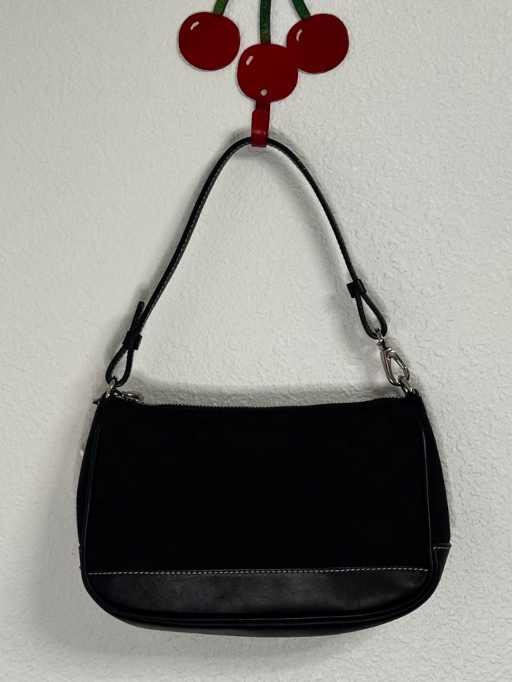 Vintage Y2K Coach Demi Signature Small Black Shoulder Purse 6094